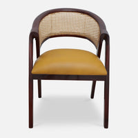 Front view of Deymar Teak Wood Arm Chairs (Brown Yellow) 