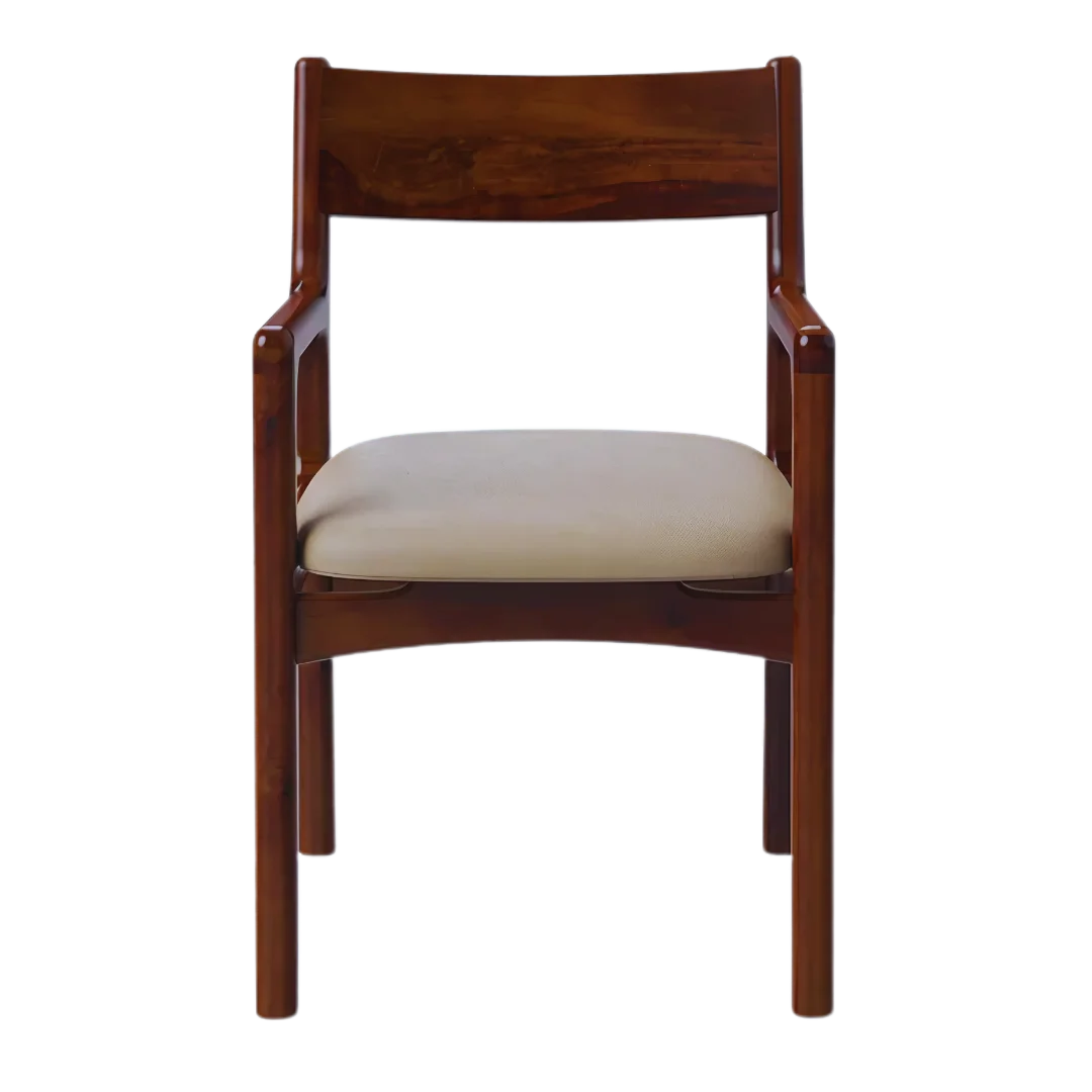 Haven Teak Wood Arm Chairs (Brown) Front view