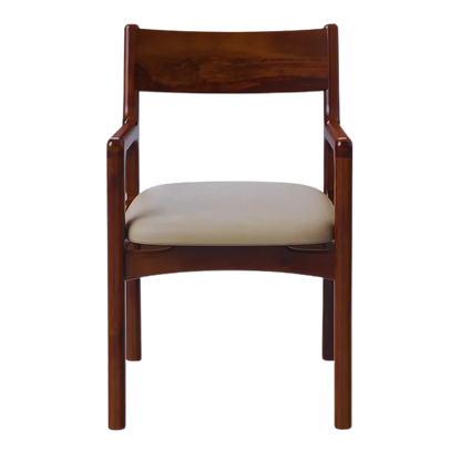 Haven Teak Wood Arm Chairs (Brown) Front view