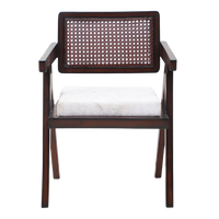 Front view of Sora Teak Wood Lounge Chairs (Brown Beige) 