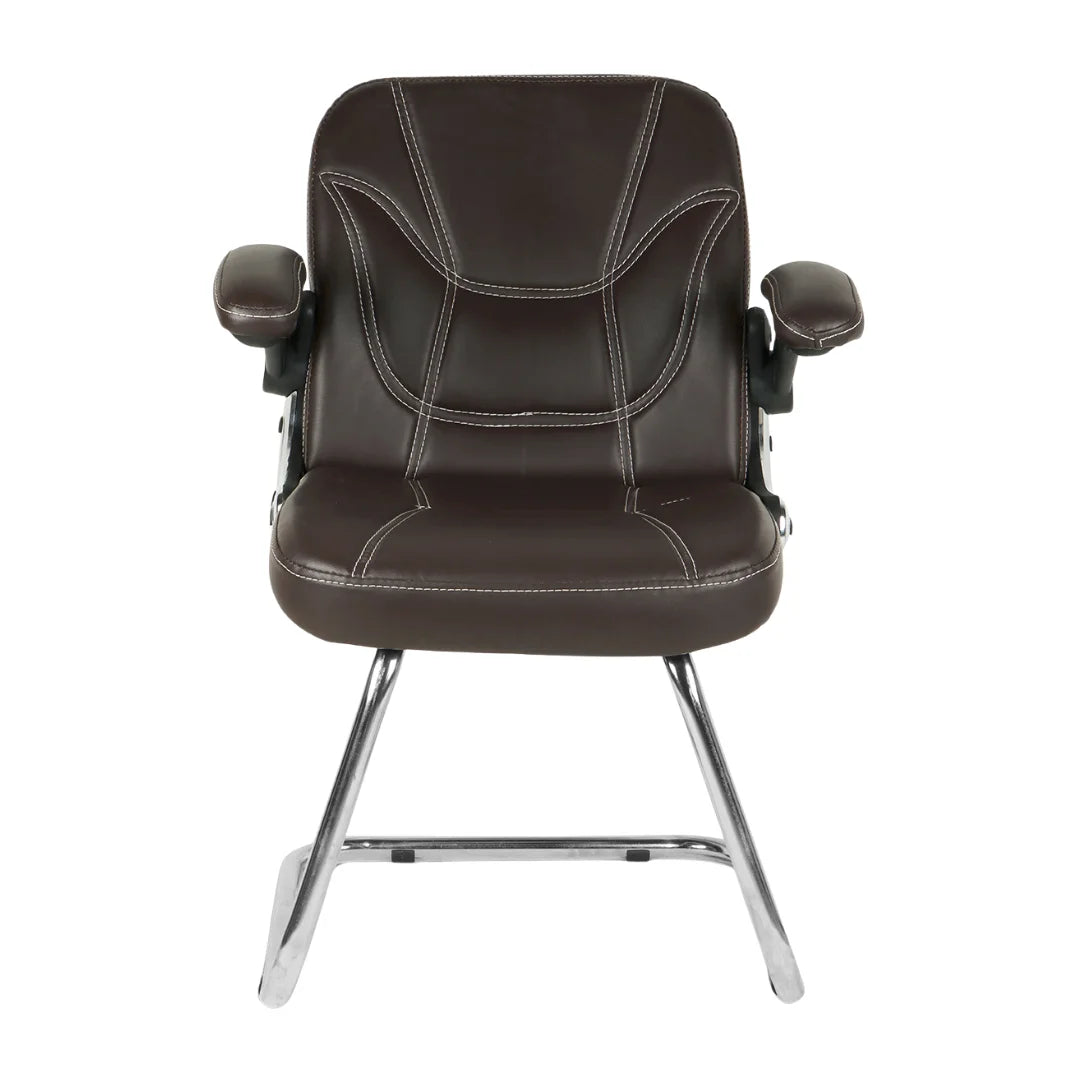 Torin Visitor Chair with Armrest (Brown) Front view