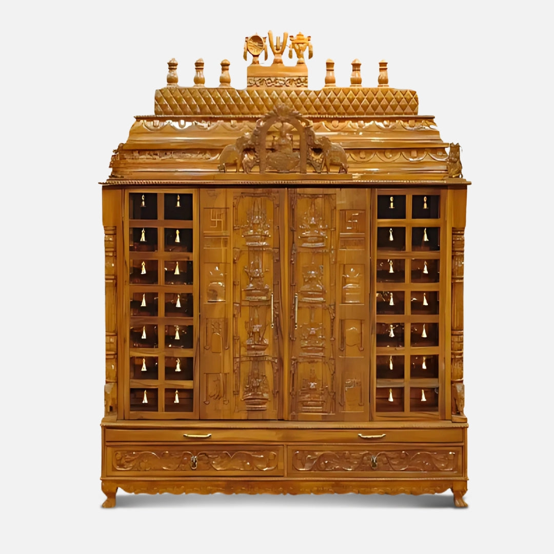 Front  view of Vaikuntha Vedi Teak Wood Mandap Teak