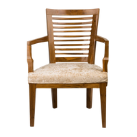 Front View of AURA Teak Wood Arm Chair (Teak)