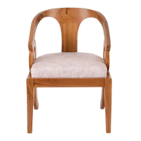 Front View of Arlaxa Teak Wood Arm Chair (Teak Beige)