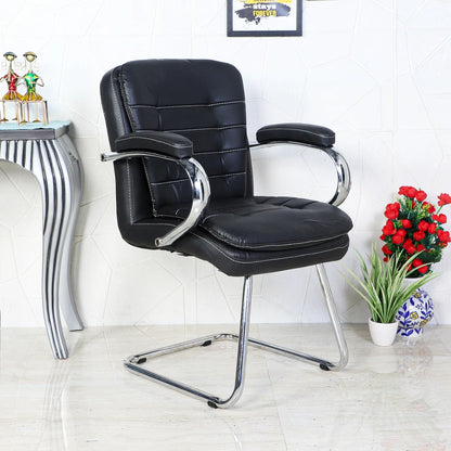 Frostic Visitor Chair with Armrest (Black) Lifestyle view