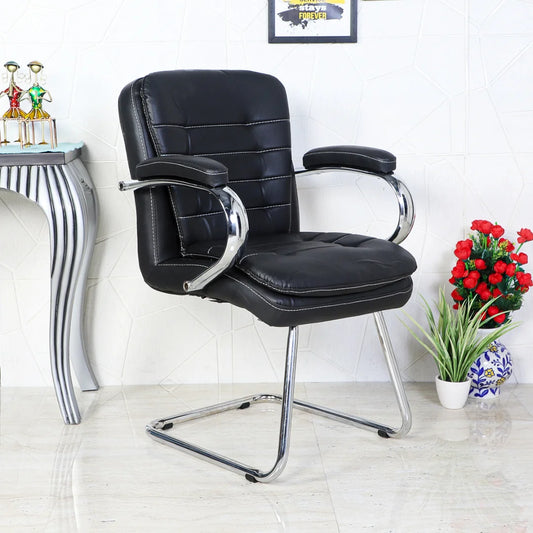 Frostic Visitor Chair with Armrest (Black) Lifestyle view