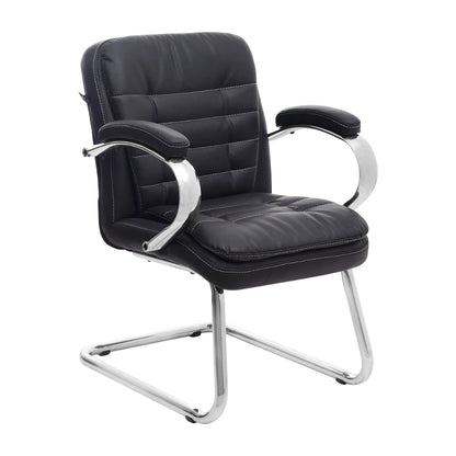 Frostic Visitor Chair with Armrest (Black) Side angle