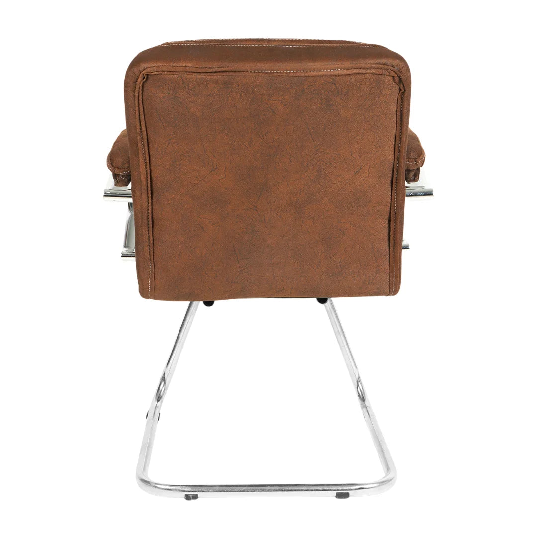 Frostic Visitor Chair with Armrest (Dark Brown) Back view