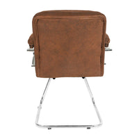 Frostic Visitor Chair with Armrest (Dark Brown) Back view