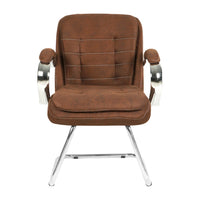 Frostic Visitor Chair with Armrest (Dark Brown) Front view