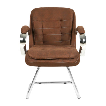 Frostic Visitor Chair with Armrest (Dark Brown) Front view