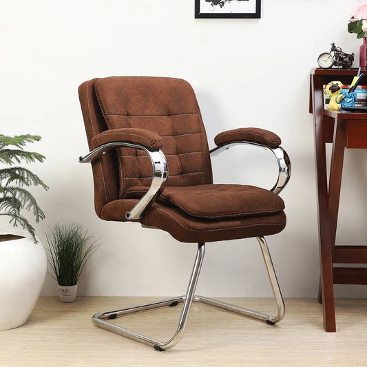 Frostic Visitor Chair with Armrest (Dark Brown)Lifestyle view