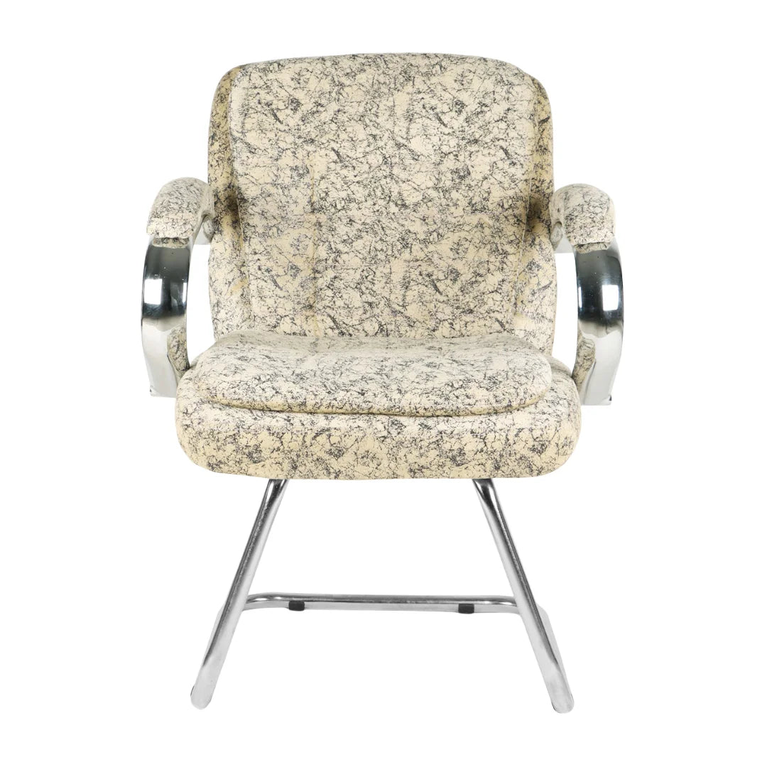 Frostic Visitor Chair with Armrest (White) Front view