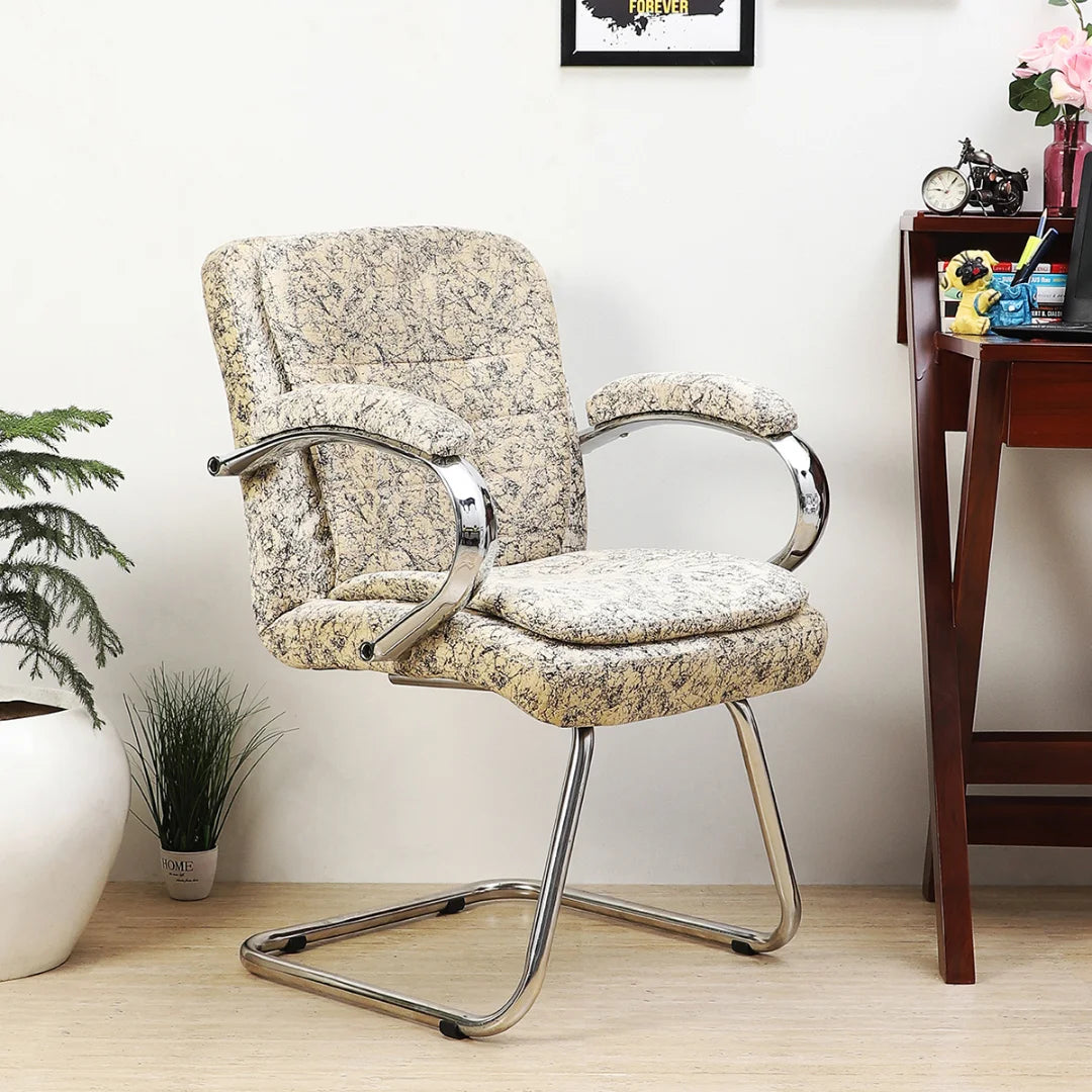 Frostic Visitor Chair with Armrest - White