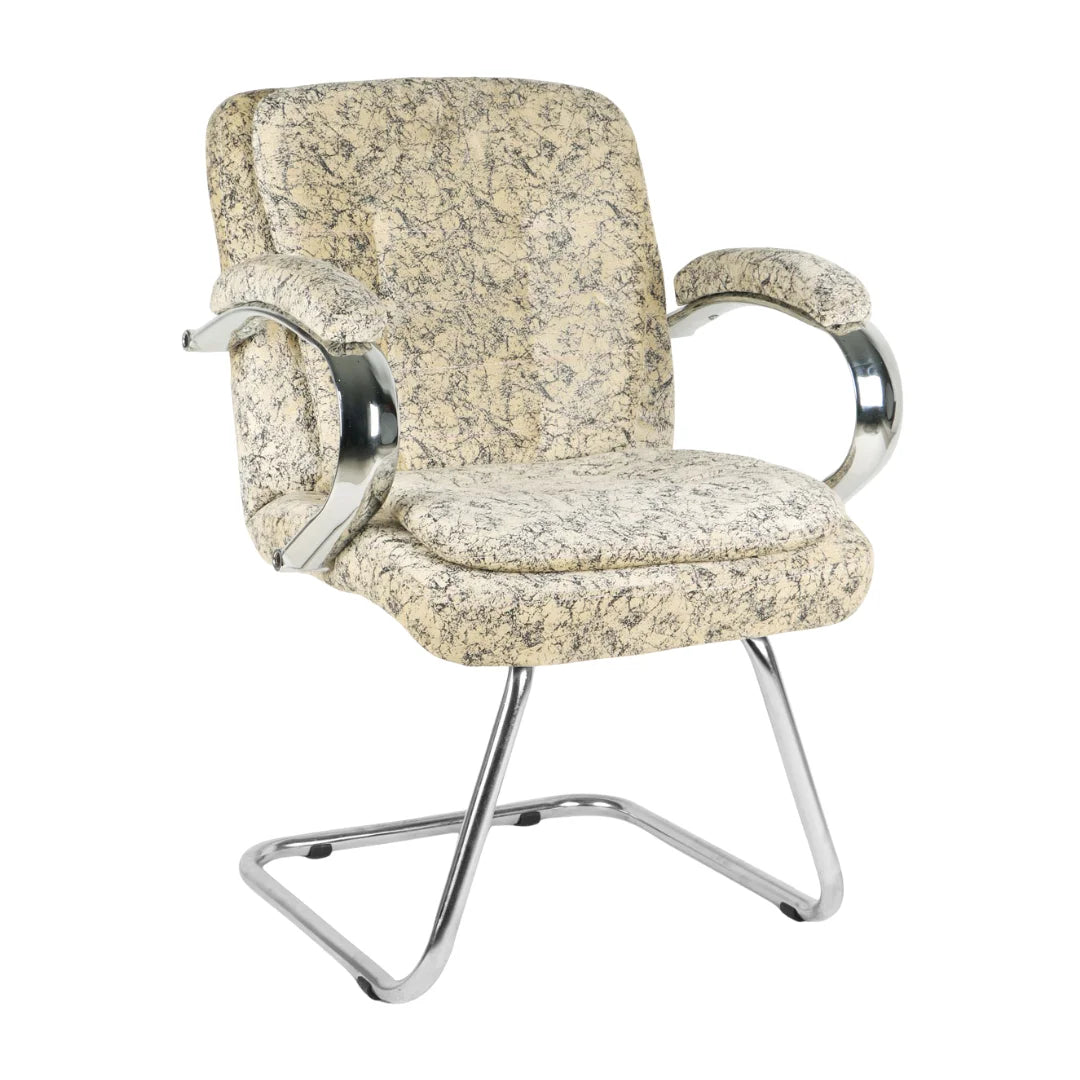 Frostic Visitor Chair with Armrest (White) Side angle