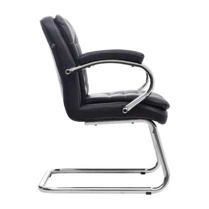 Frostic Visitor Chair with Armrest (Black) Side view