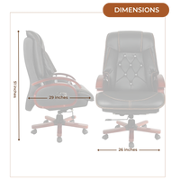 Galician Recliner Office Executive Chair (Black) Dimensions