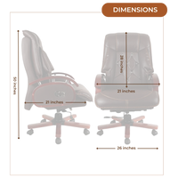 Galician Recliner Office Executive Chair (Brown) Dimensions