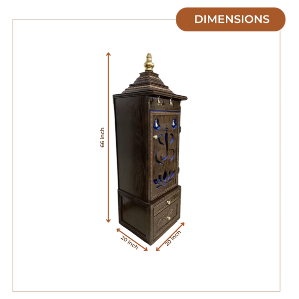 GaneshVeda Teak Wood Mandap (Brown) dimensions