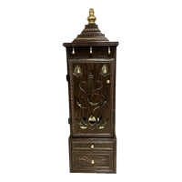 GaneshVeda Teak Wood Mandap (Brown) front view