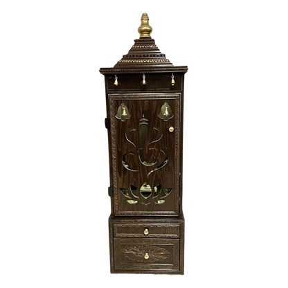GaneshVeda Teak Wood Mandap (Brown) front view