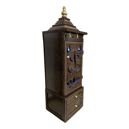 GaneshVeda Teak Wood Mandap (Brown) side angle
