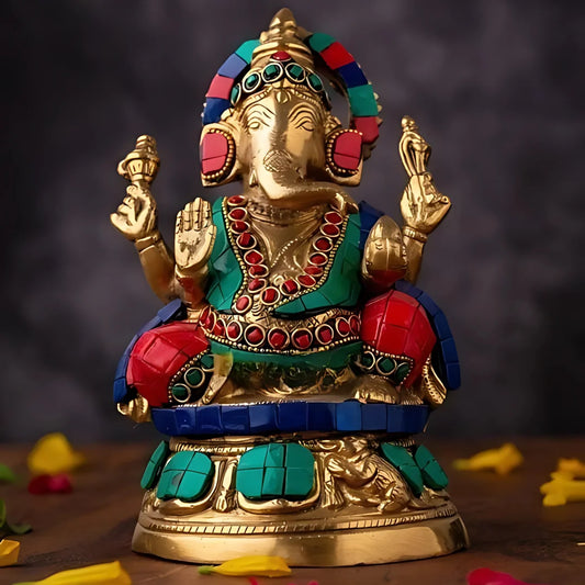 Ganesha Brass Idol 9 lifesyle view