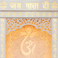 Ganvrit Wooden Corian Mandir (White) close view
