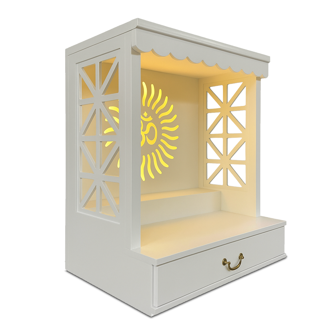 Girivasa Teak Wood Mandap (White) side angle