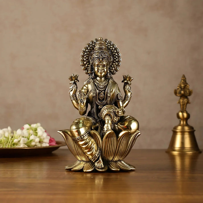 Goddess Lakshmi Brass Idol
