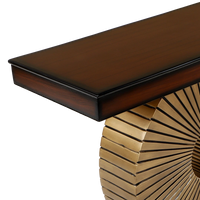 Goldark Solid Wood Console Table in Brown Gold color zoom view