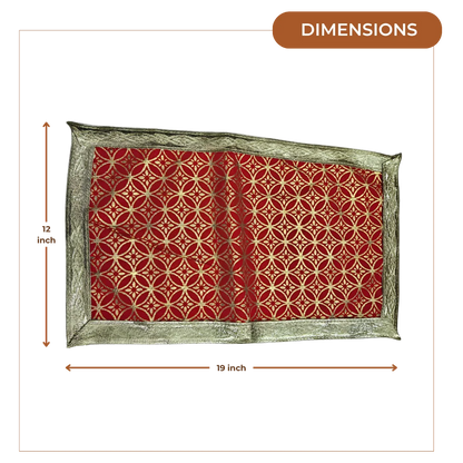 Golden-Floral-Design-Red-Velve-Pooja-Asan-fold-view