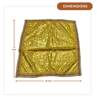 Golden Floral Pooja Aasan with Lace Border dimensions