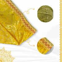  Golden Floral Pooja Aasan with Lace Border pattern view
