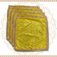  Golden Floral Pooja Aasan with Lace main view