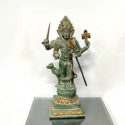Green Brass Ayyanar Idol lifestyle view