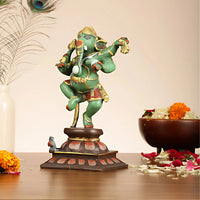 Green Dancing Ganesha Idol lifestyle view