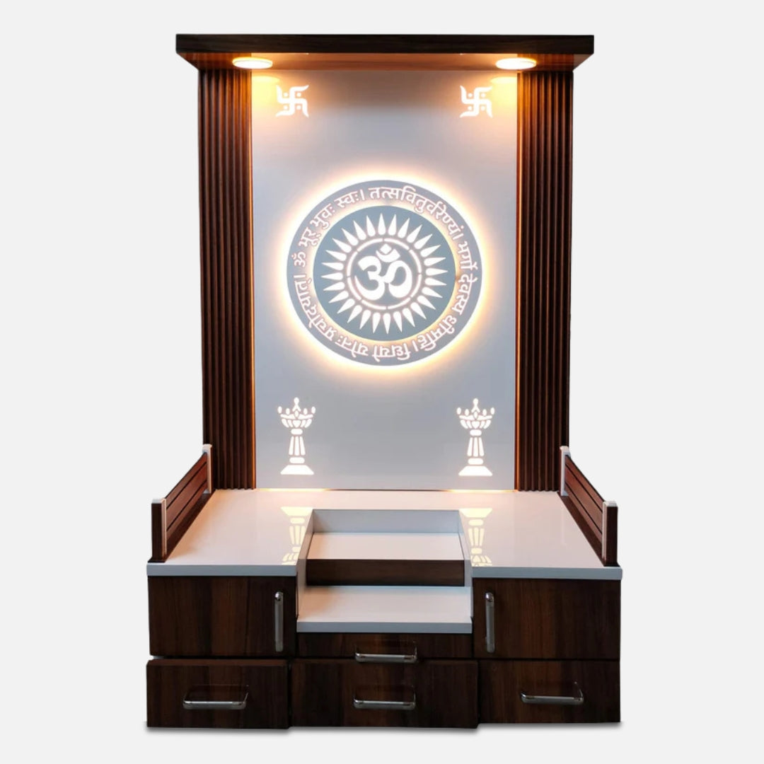 Hamsika Teak Wood Mandap (Brown) front view