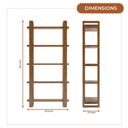 Harbor Wood Book Shelf (Teak) dimensions