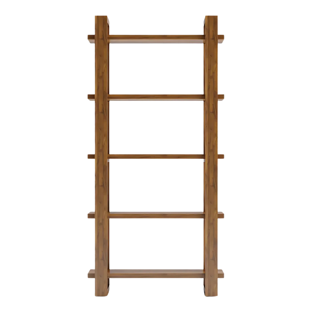 Harbor Wood Book Shelf (Teak) front view