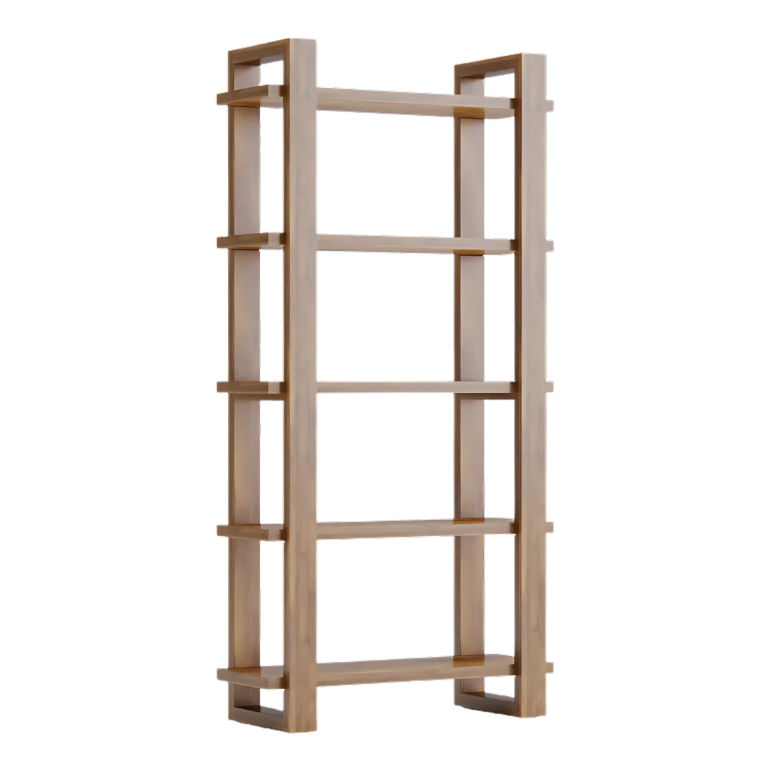 Harbor Wood Book Shelf (Teak) side angle