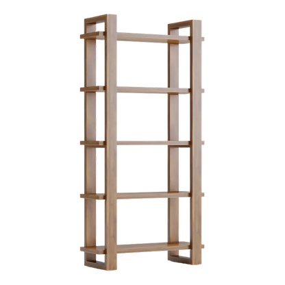 Harbor Wood Book Shelf (Teak) side angle