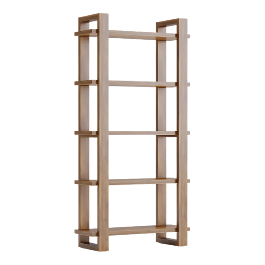 Harbor Wood Book Shelf (Teak) side angle