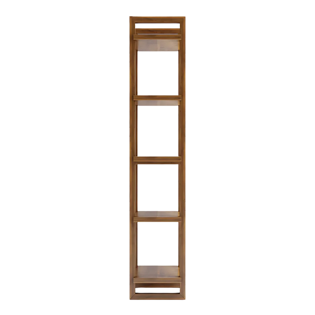 Harbor Wood Book Shelf (Teak) side view