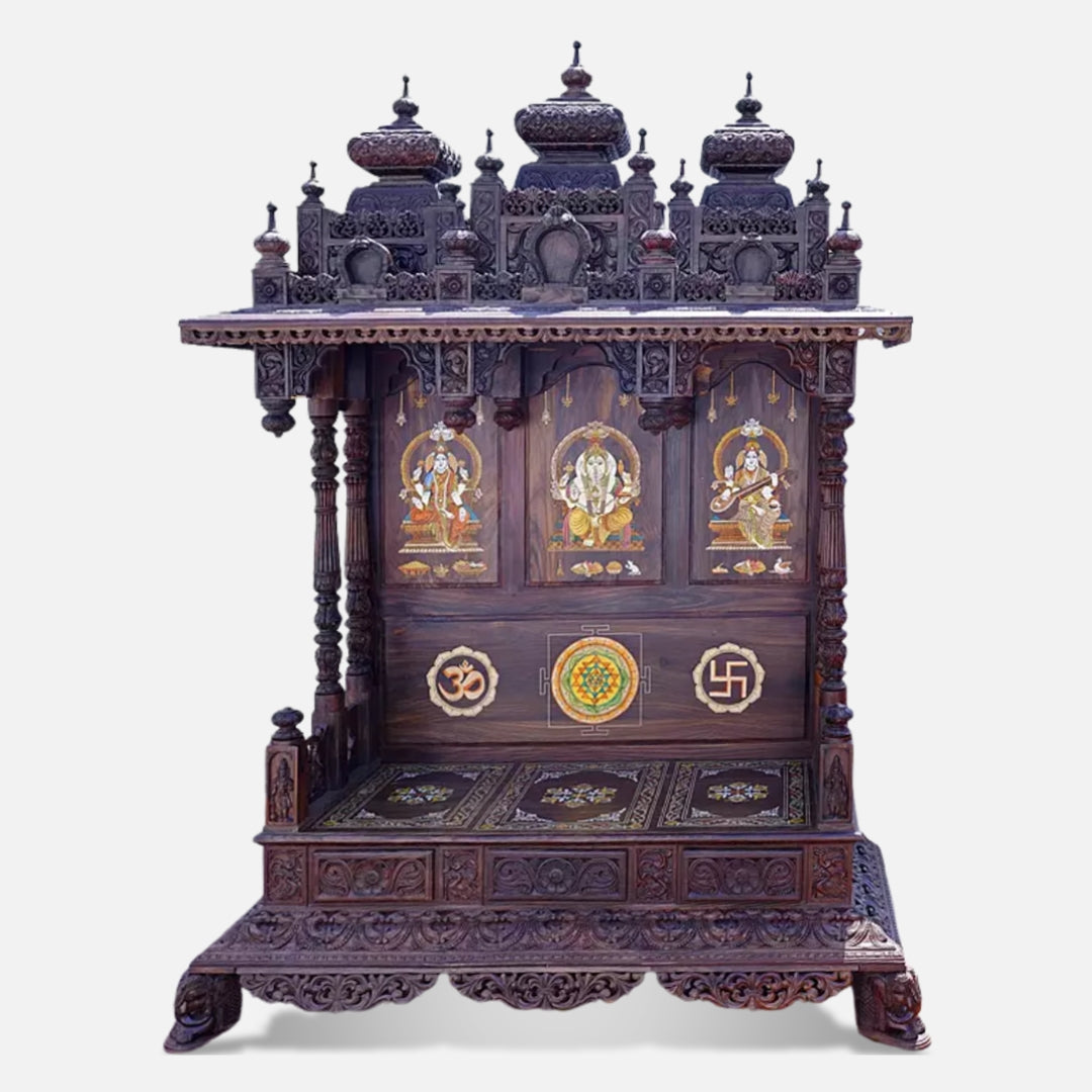 Haridarshan Teak Wood Mandap (Wenge) front view 