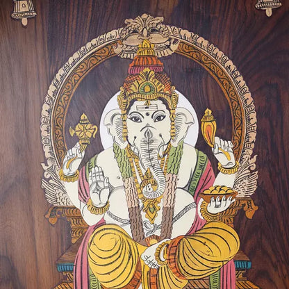 Haridarshan Teak Wood Mandap (Wenge) lord ganesha view 