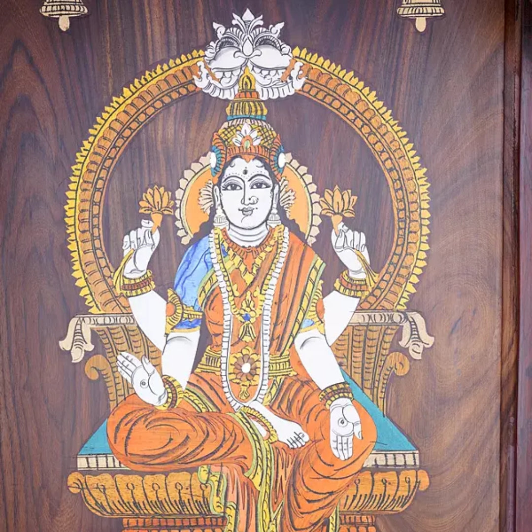 Haridarshan Teak Wood Mandap (Wenge) lord laxmi view 