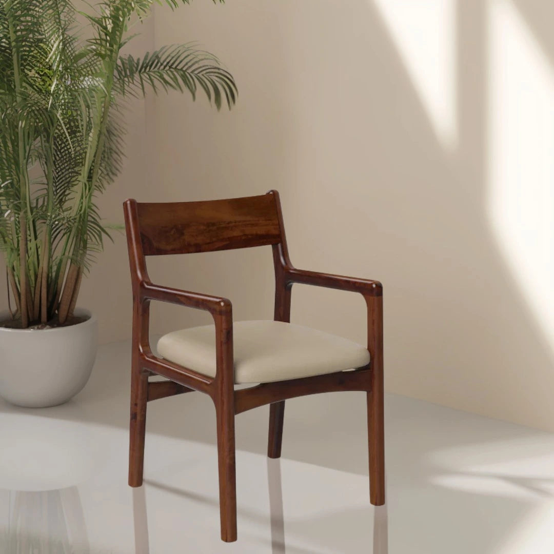 Haven Teak Wood Arm Chairs Brown