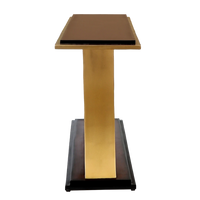 Hele Solid Wood Console Table in Brown Gold color side view