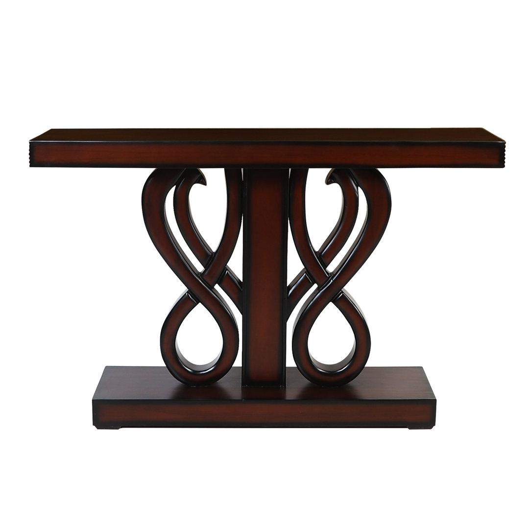 Eleganza Solid Wood Console Table (Brown Gold)